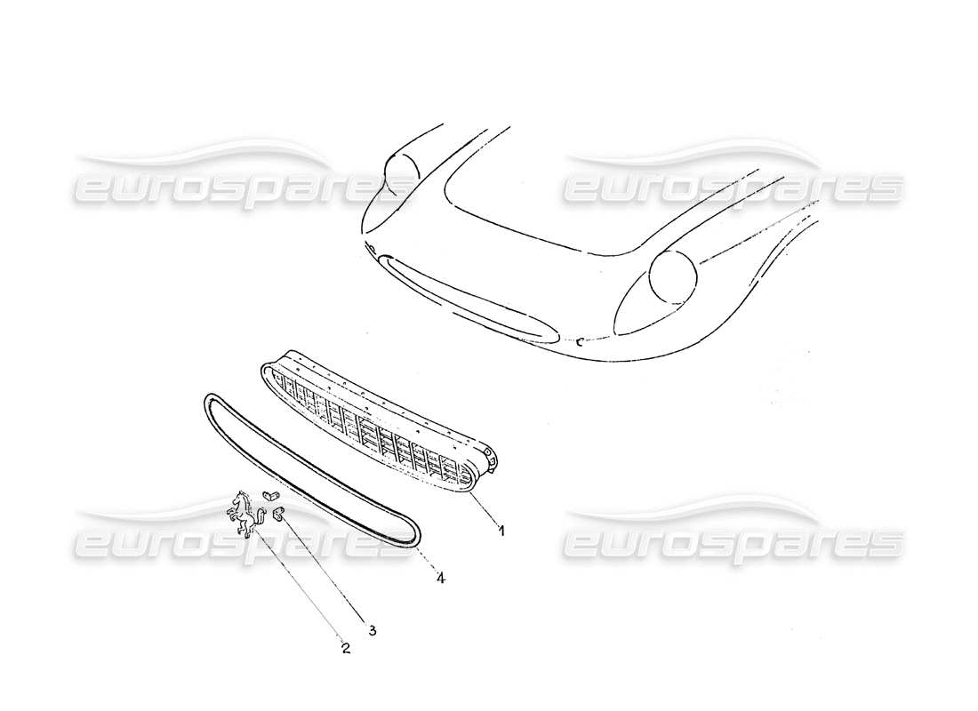 ferrari 365 gt 2+2 (coachwork) front grill part diagram