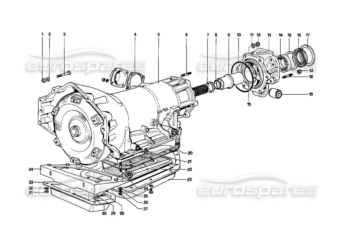 ferrari 400i (1983 mechanical) automatic transmission (400 automatic) part diagram