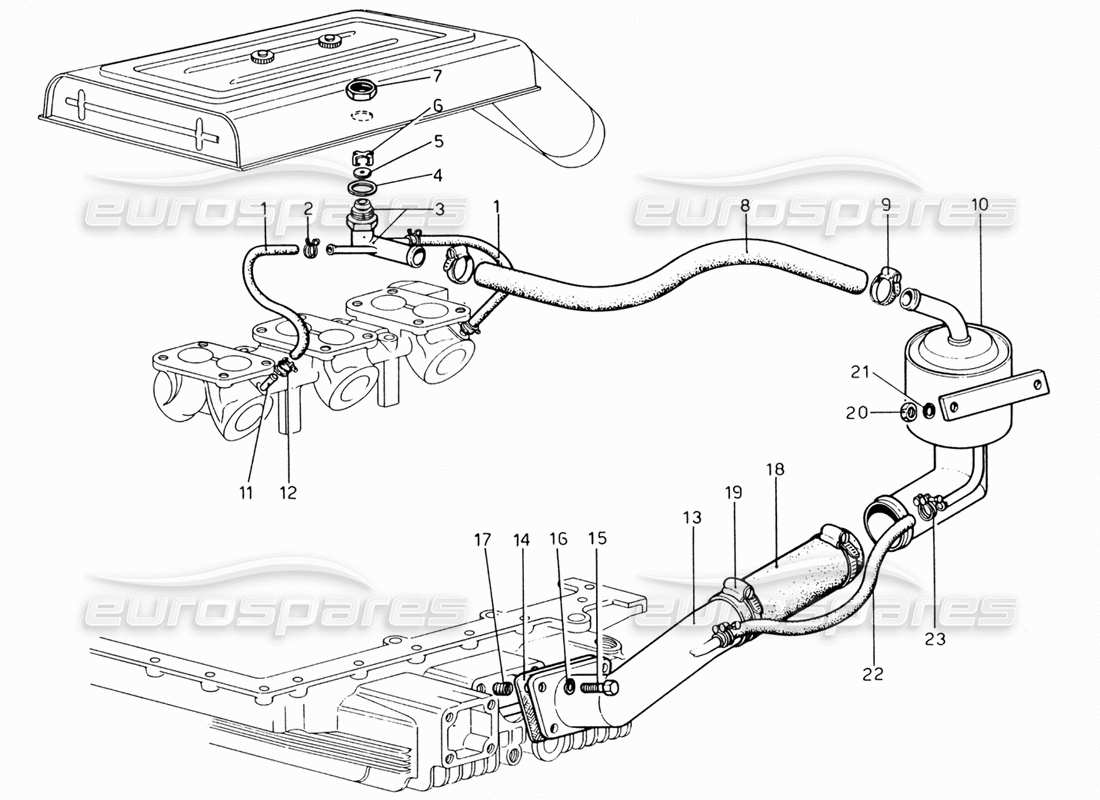 ferrari 206 gt dino (1969) blow - by part diagram