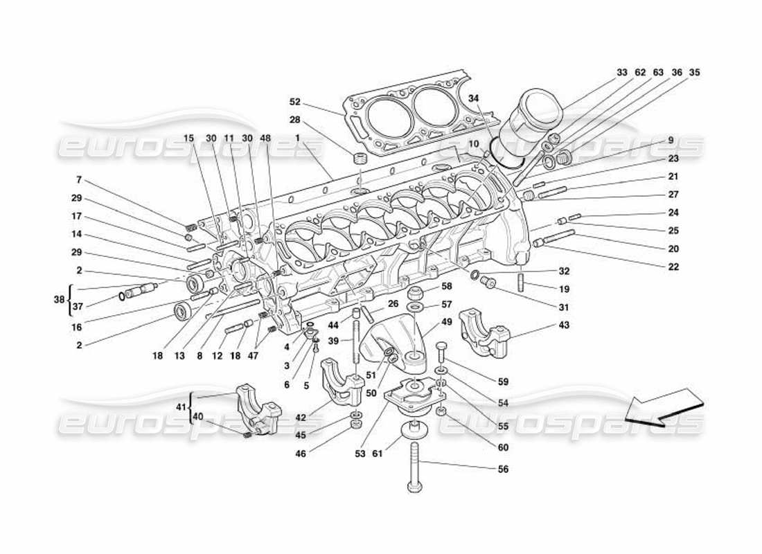 ferrari 550 barchetta crankcase part diagram