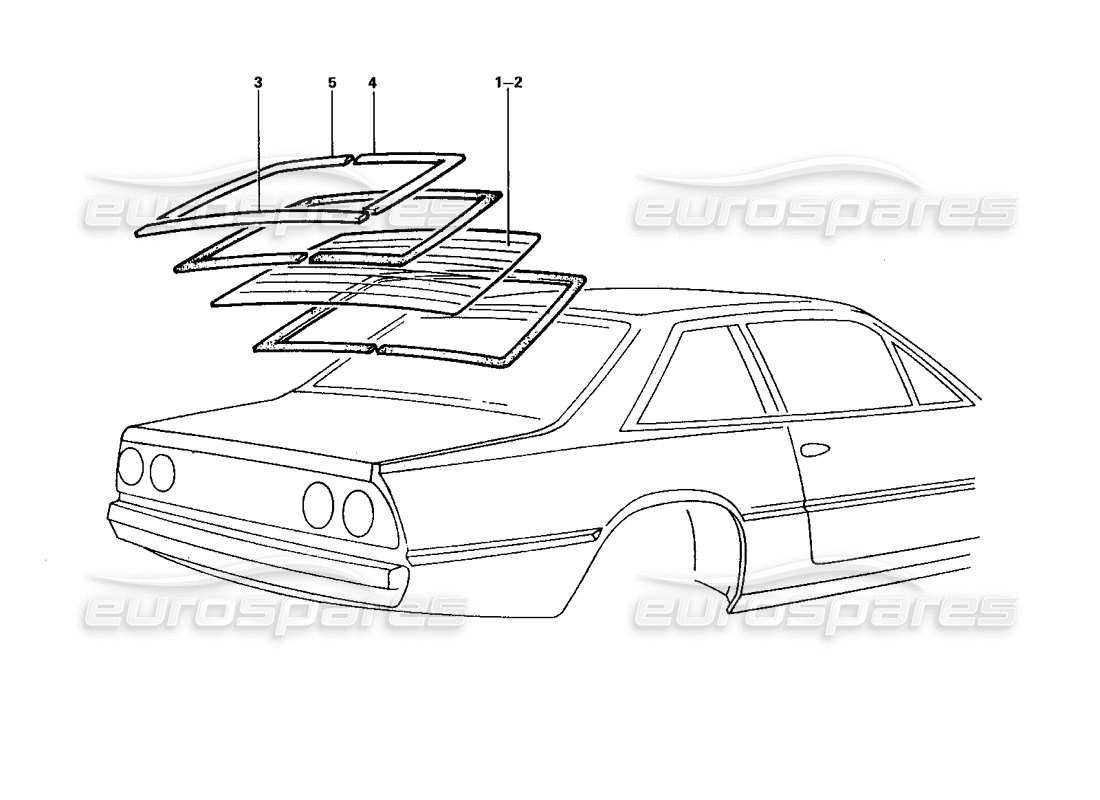 ferrari 412 (coachwork) rear screen & trims part diagram