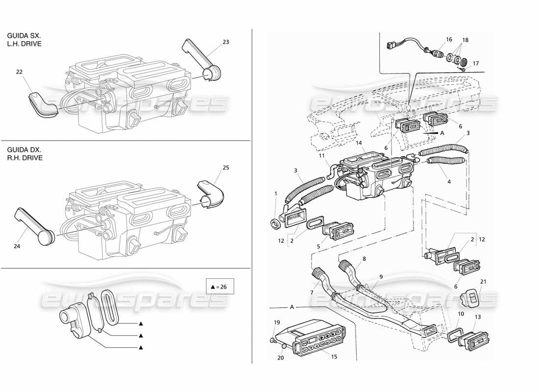 maserati qtp v8 evoluzione passenger compartment ventilation part diagram