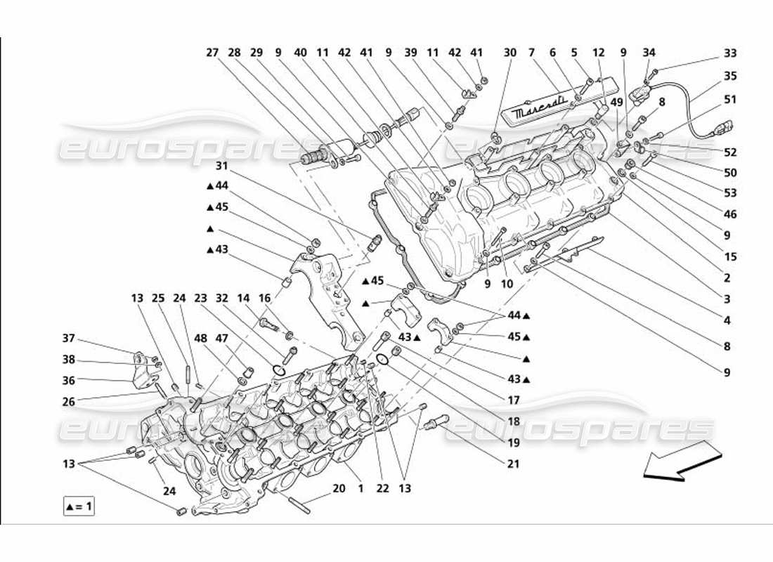 maserati 4200 coupe (2005) lh cylinder head part diagram