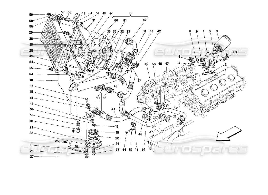 ferrari mondial 3.4 t coupe/cabrio lubrication system part diagram