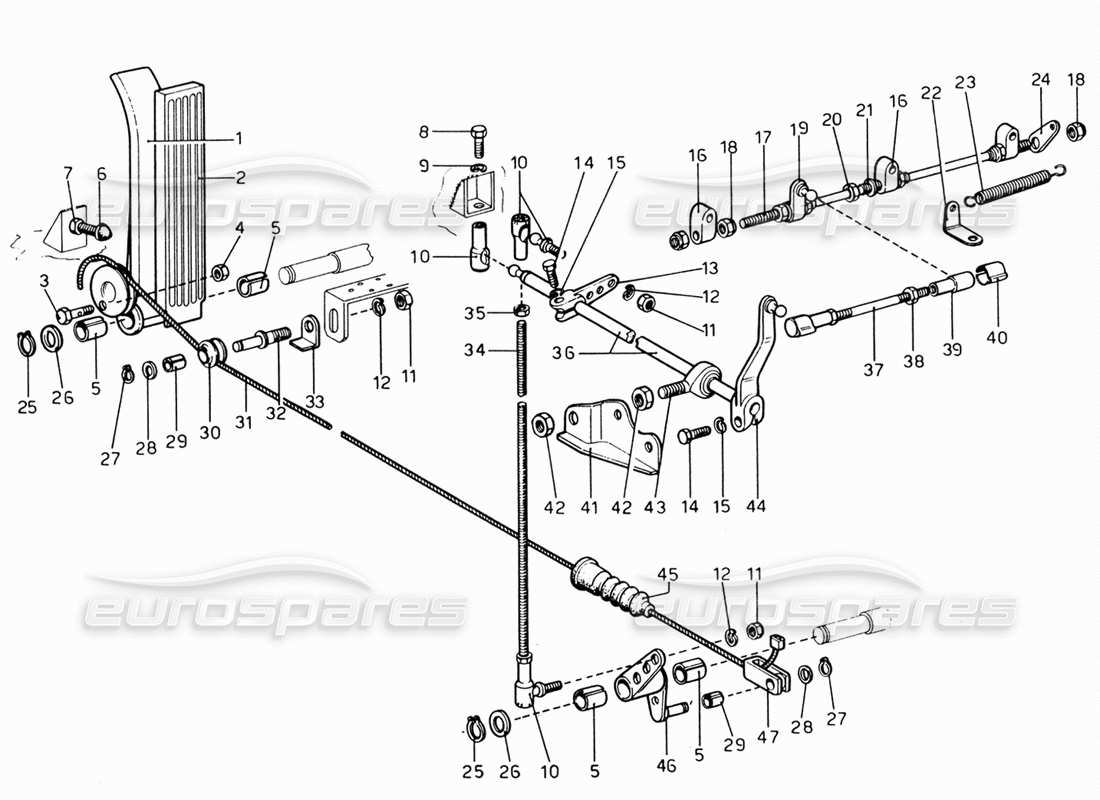 ferrari 206 gt dino (1969) throttle control table part diagram