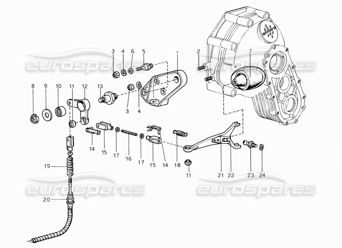 ferrari 206 gt dino (1969) clutch disengagement part diagram