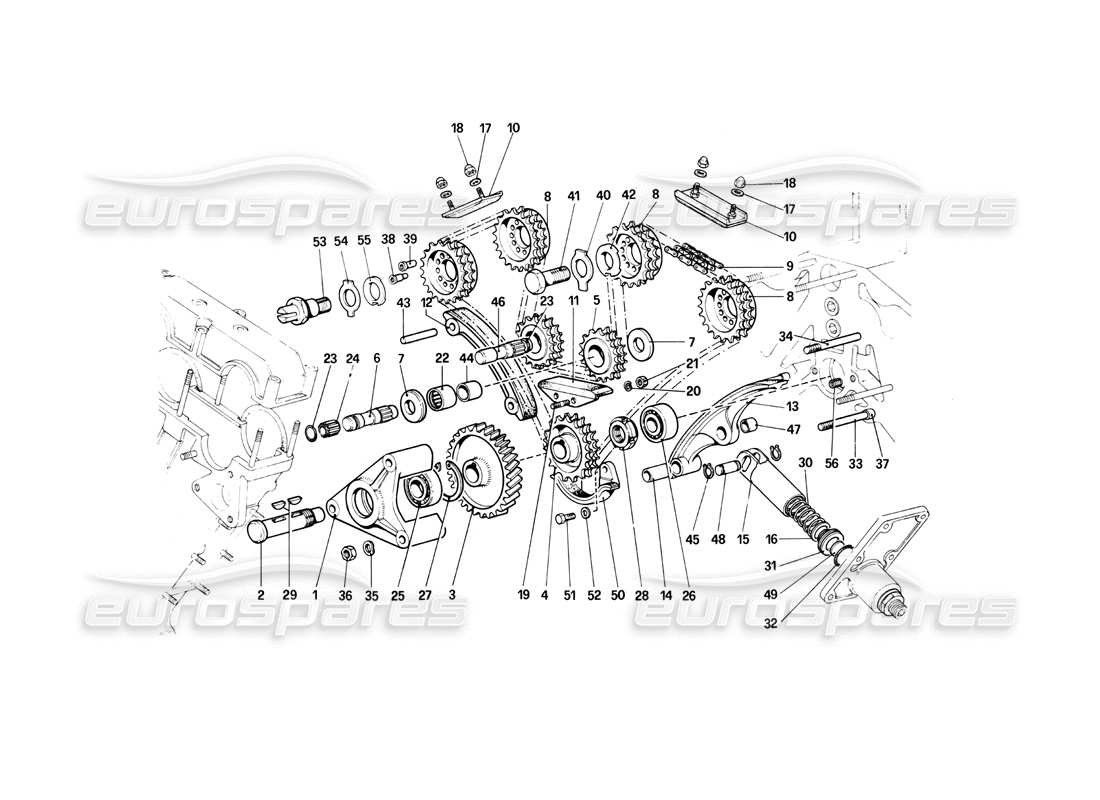 ferrari 400i (1983 mechanical) timing system - controls parts diagram