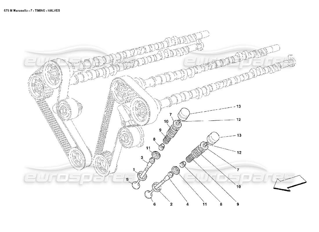 ferrari 575m maranello timing valves parts diagram