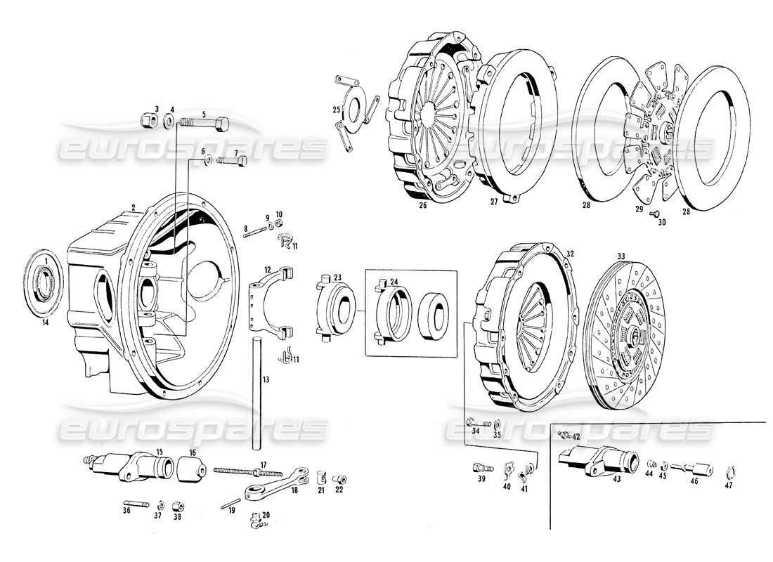 maserati mistral 3.7 clutch part diagram