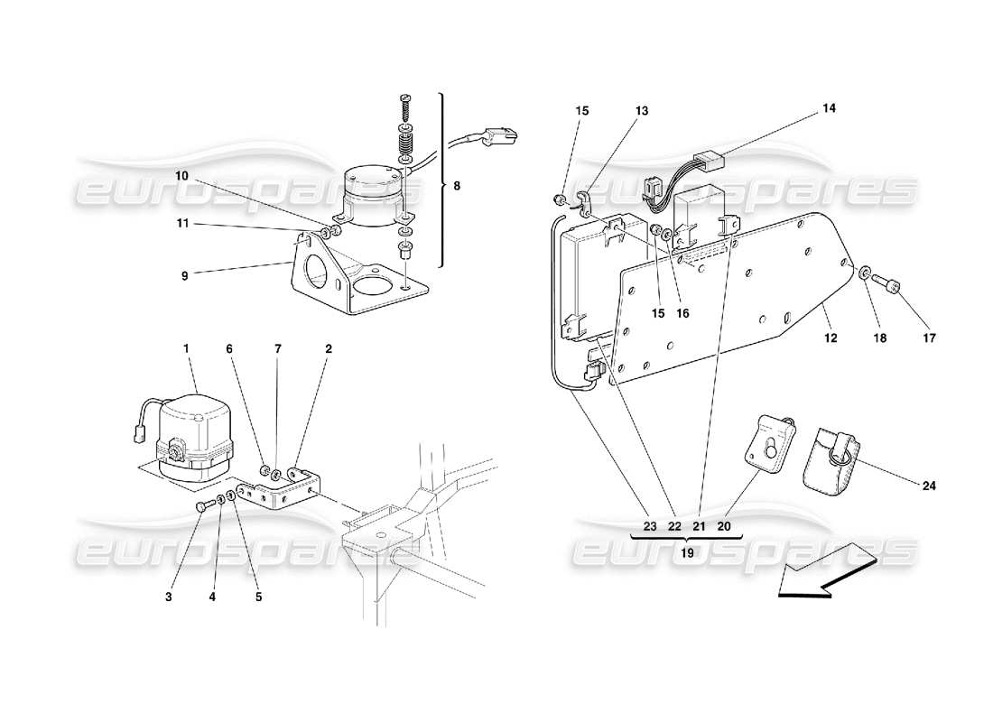 ferrari 456 gt/gta anti theft electrical boards and devices -valid for motronic 5.2 part diagram