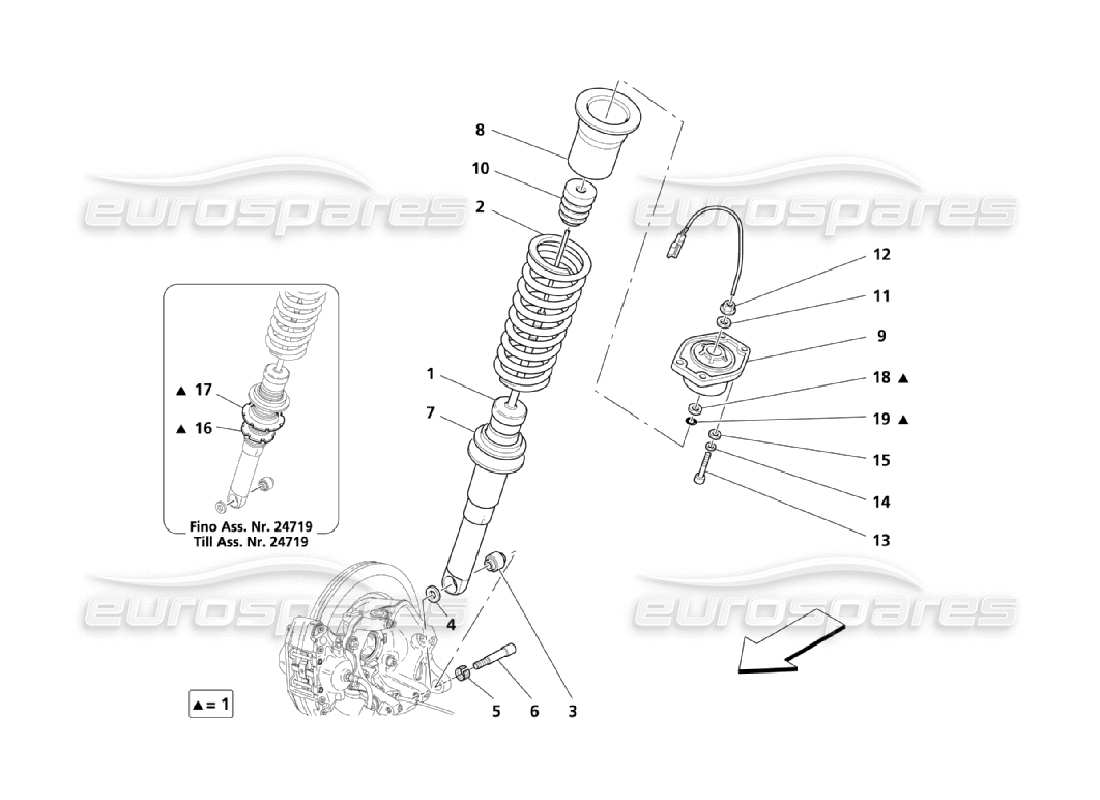 maserati qtp. (2006) 4.2 rear suspension parts part diagram