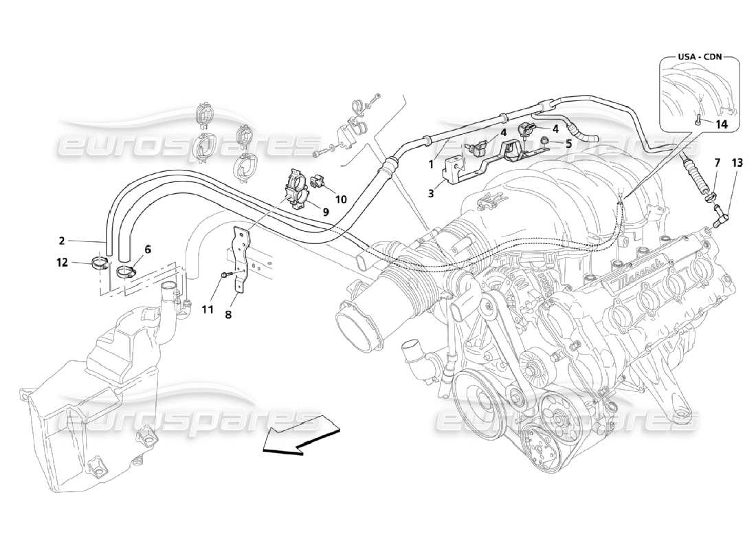 maserati qtp. (2006) 4.2 blow - by system part diagram