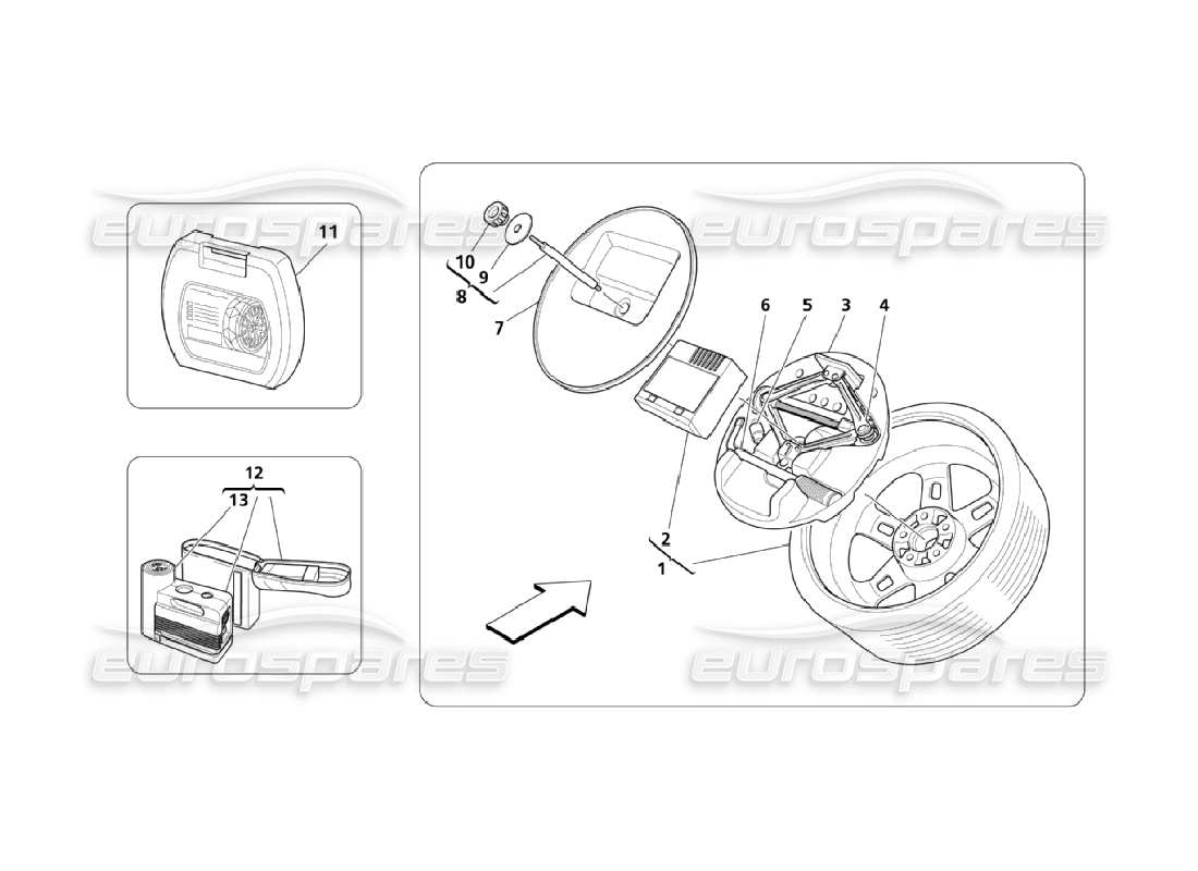 maserati qtp. (2006) 4.2 tools and accessories part diagram