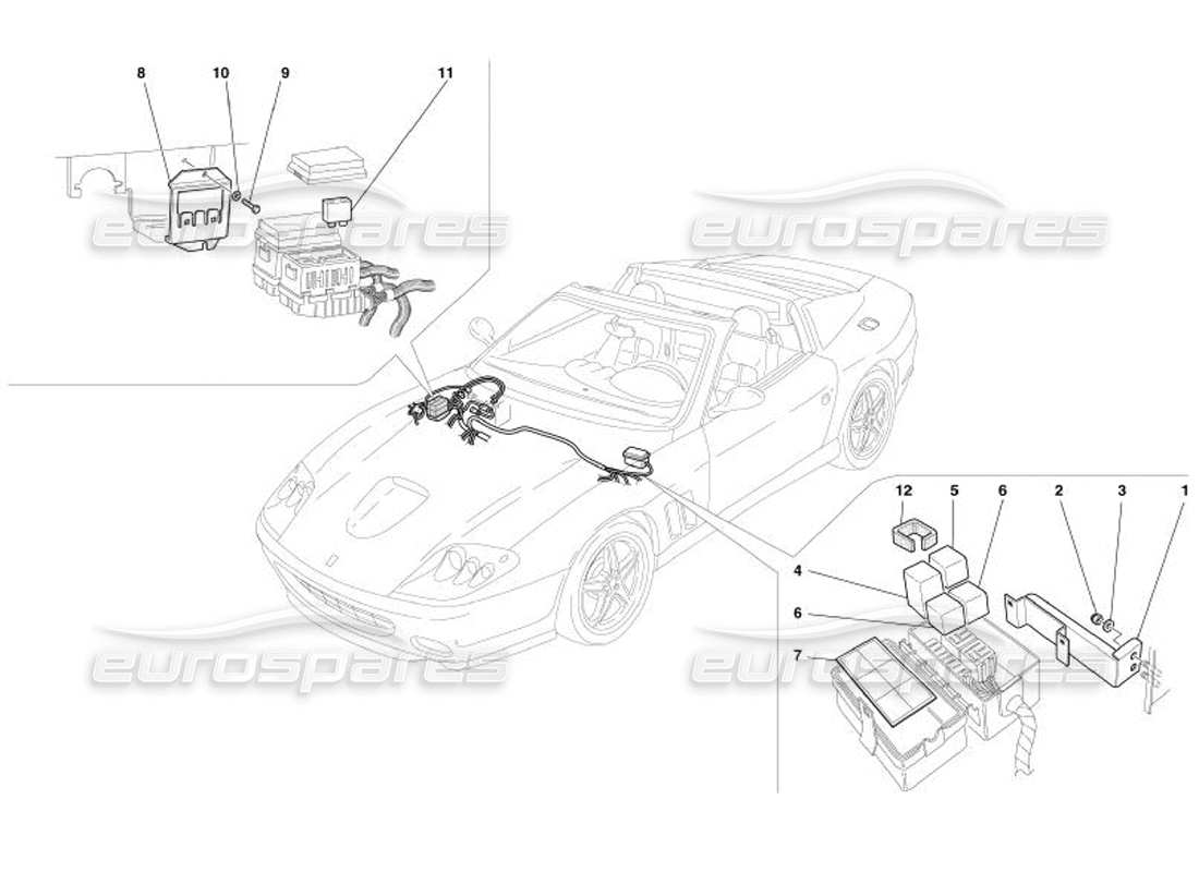 ferrari 575 superamerica motor compartments control stations part diagram