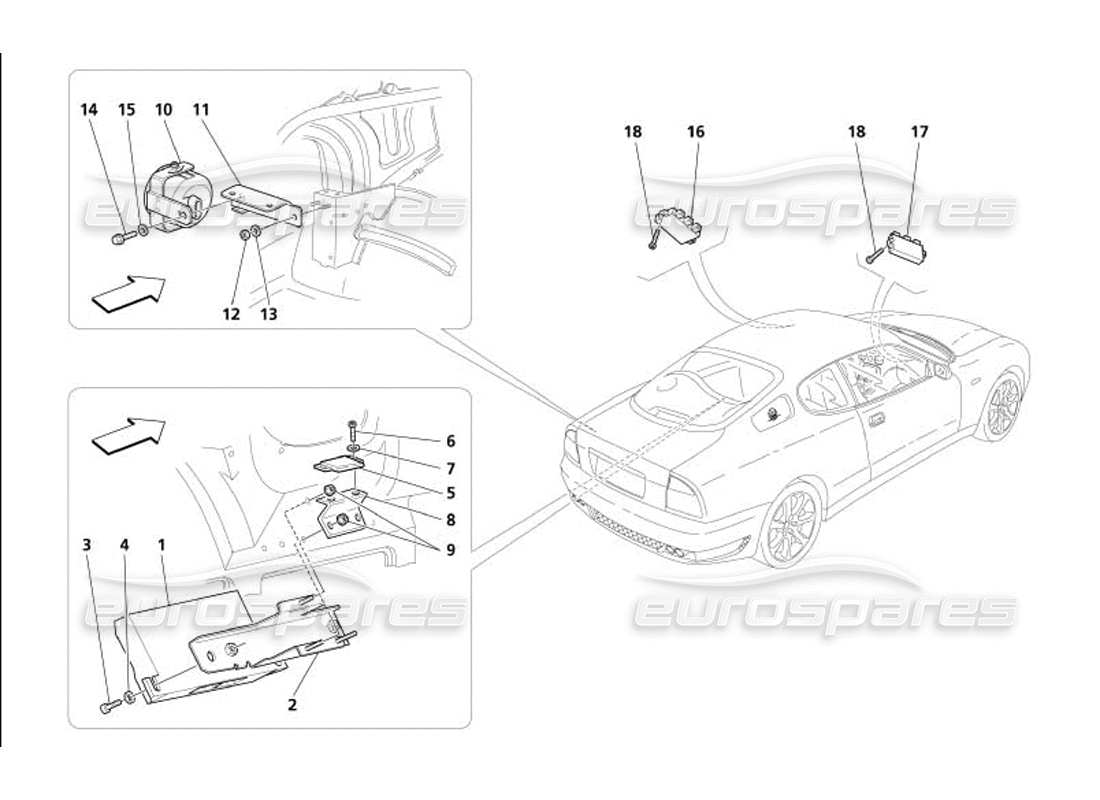 maserati 4200 coupe (2005) anti - theft electrical board and devices part diagram