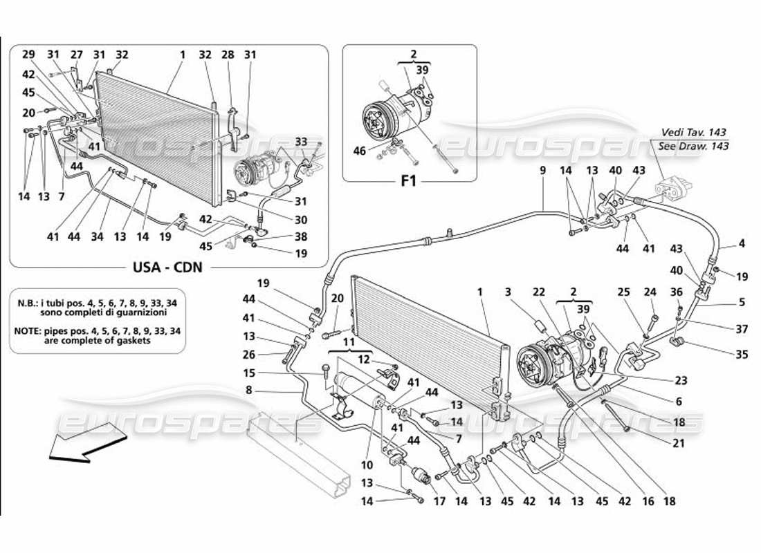 maserati 4200 coupe (2005) air conditioning system part diagram