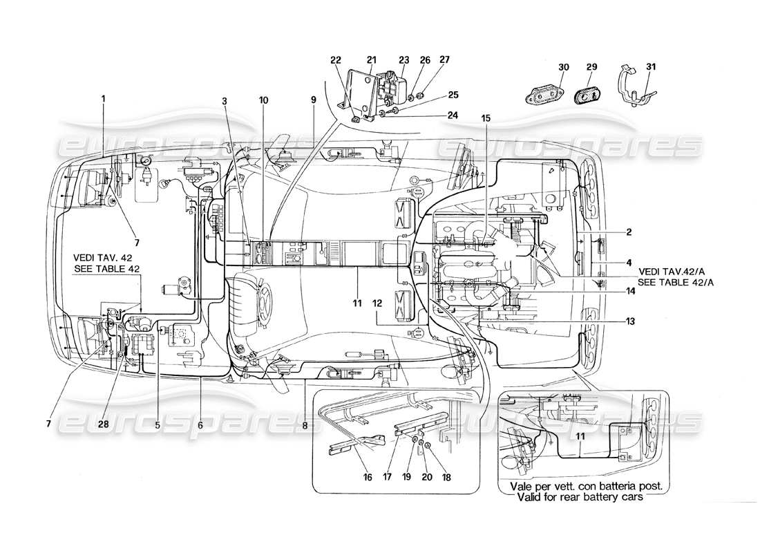 ferrari 348 (1993) tb / ts electrical system part diagram