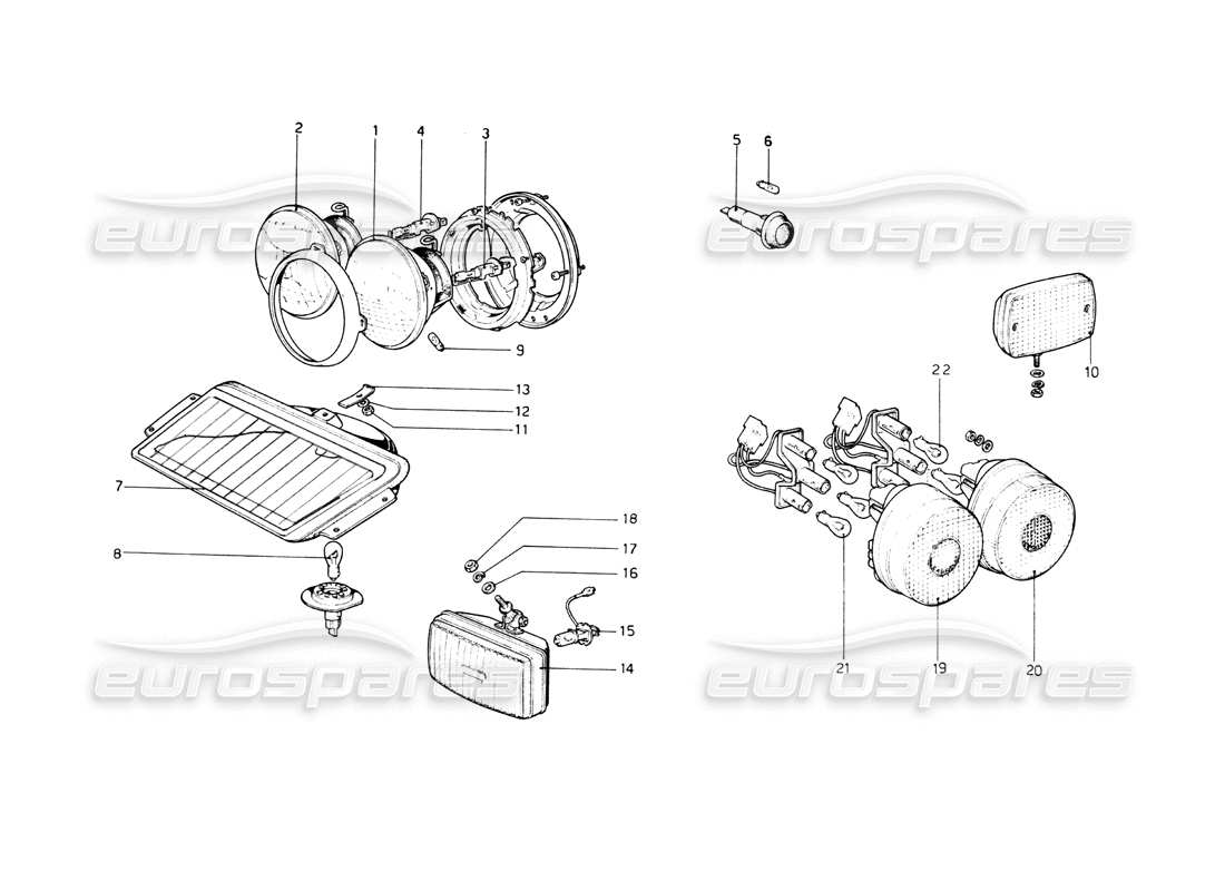 ferrari 512 bb lights part diagram