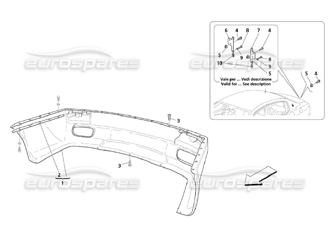 maserati qtp. (2006) 4.2 rear bumper part diagram