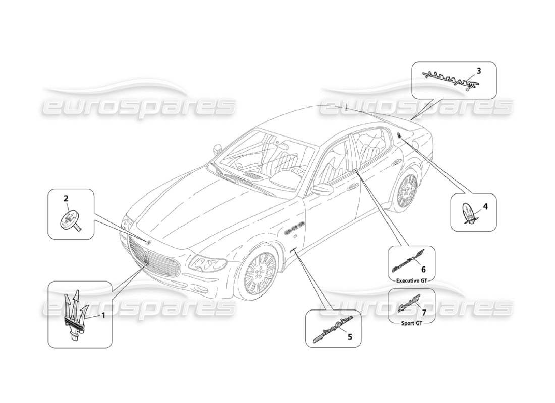 maserati qtp. (2006) 4.2 marks and symbols part diagram