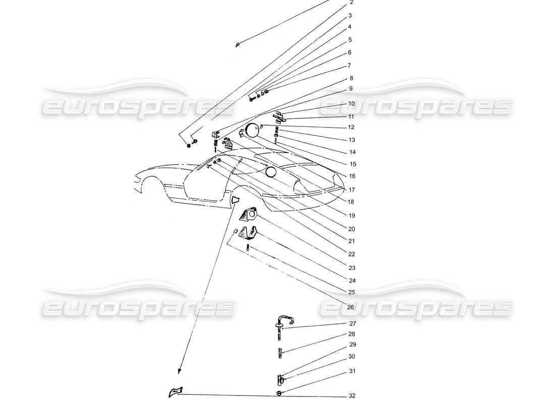 ferrari 365 gtb4 daytona (coachwork) fuel filler cap part diagram