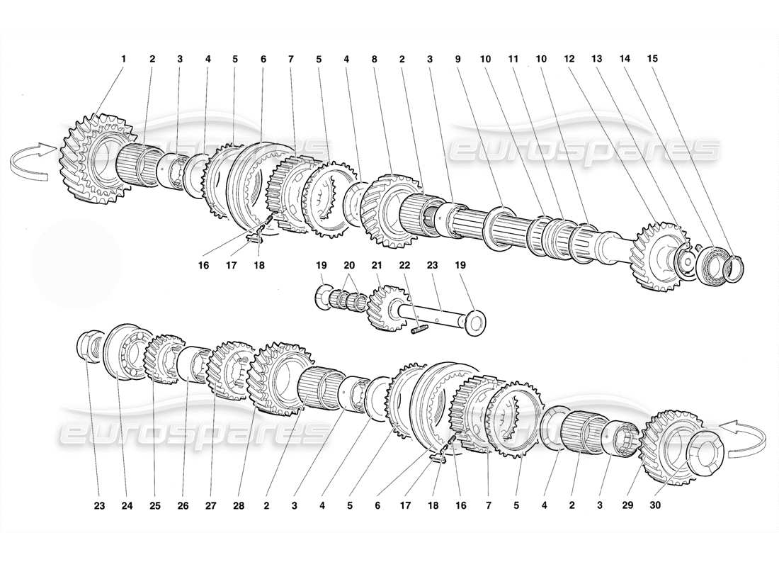 a part diagram from the lamborghini diablo vt (1994) parts catalogue