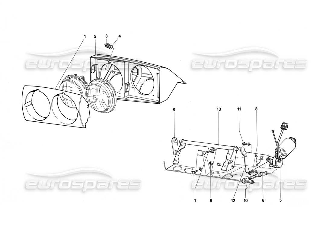 a part diagram from the ferrari testarossa (1987) parts catalogue