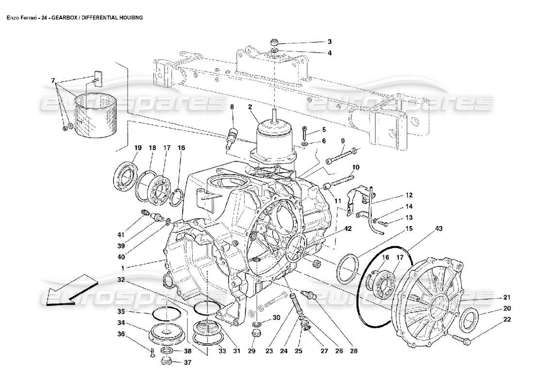 a part diagram from the ferrari enzo parts catalogue