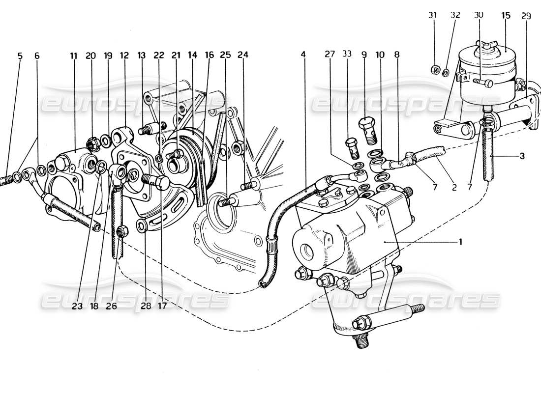 a part diagram from the ferrari 365 gt4 2+2 (1973) parts catalogue