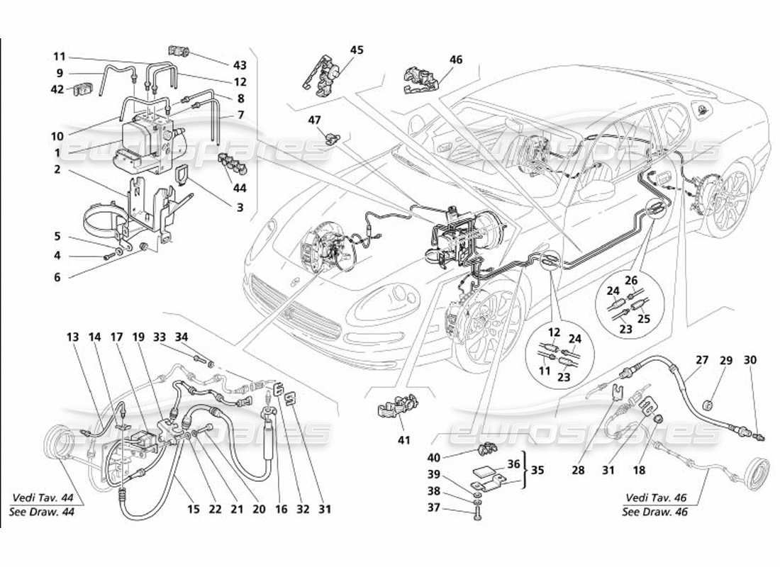 a part diagram from the maserati 4200 parts catalogue