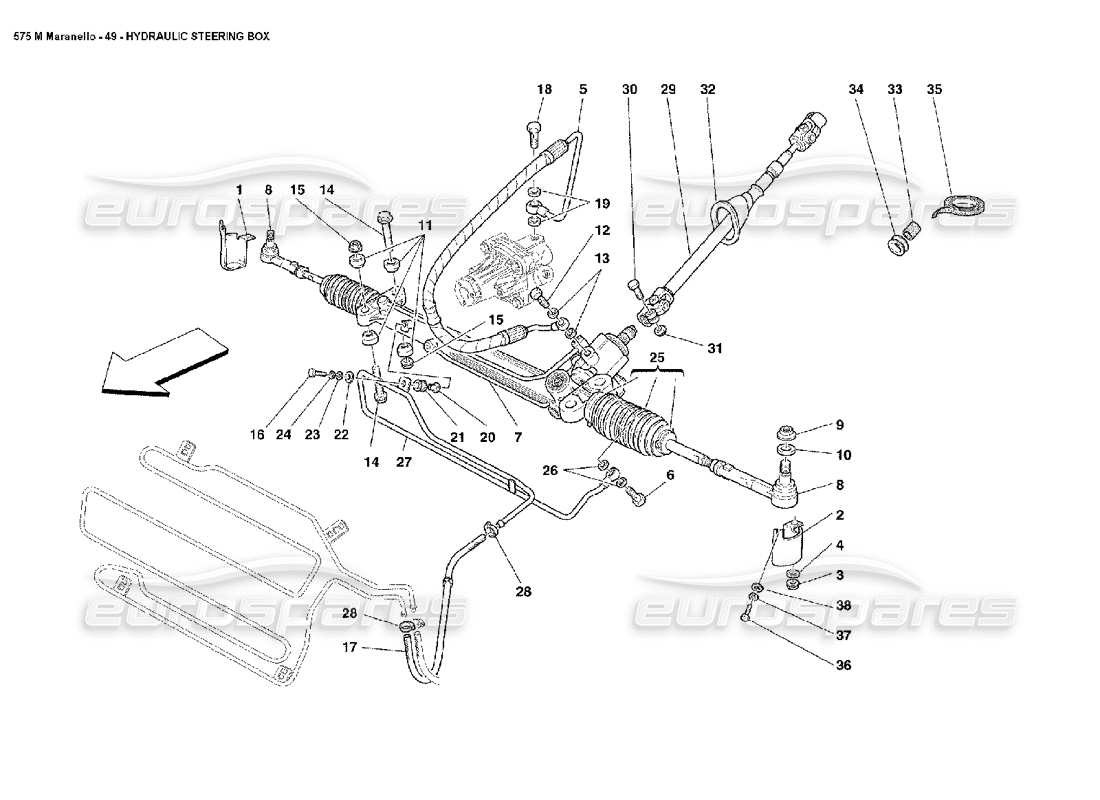 a part diagram from the ferrari 575m maranello parts catalogue