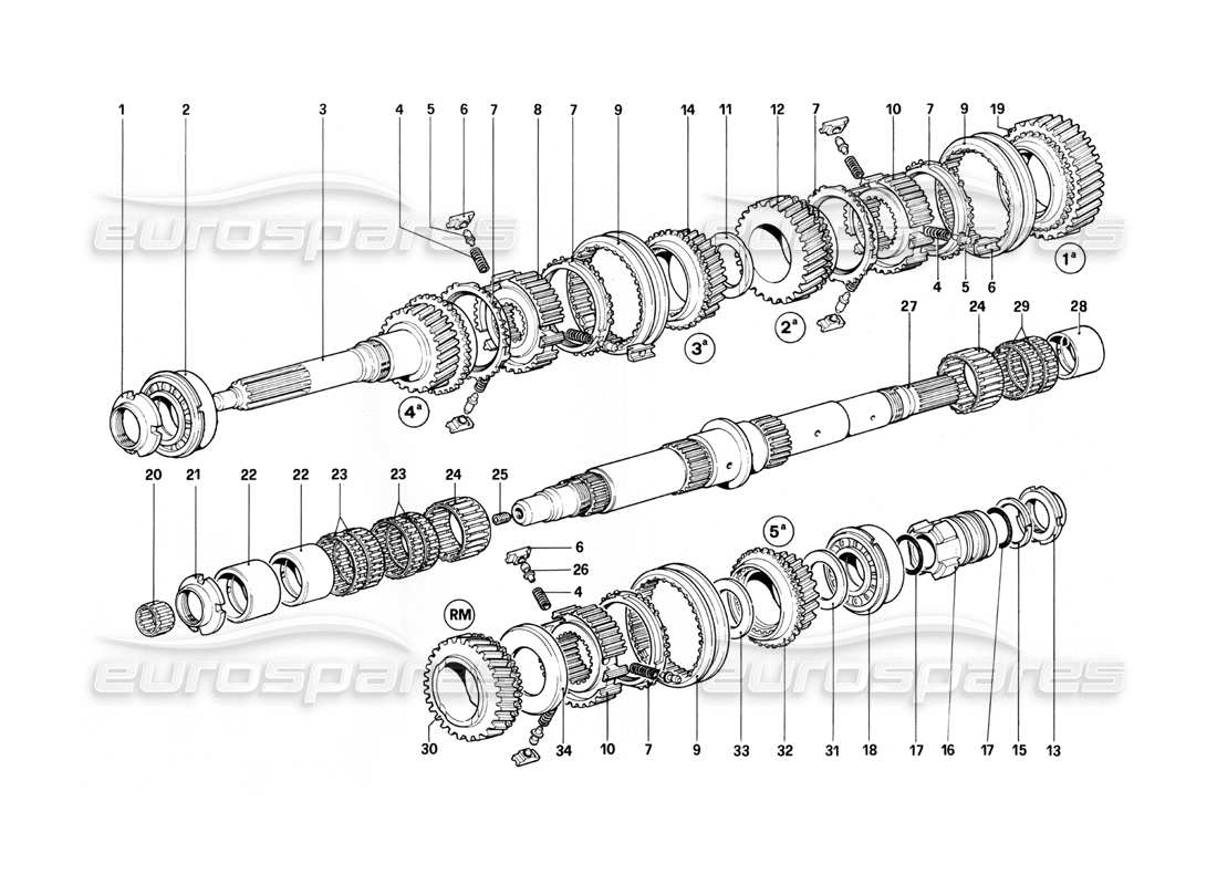 a part diagram from the ferrari 400i (1983 mechanical) parts catalogue