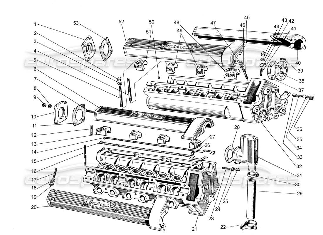 a part diagram from the lamborghini espada parts catalogue