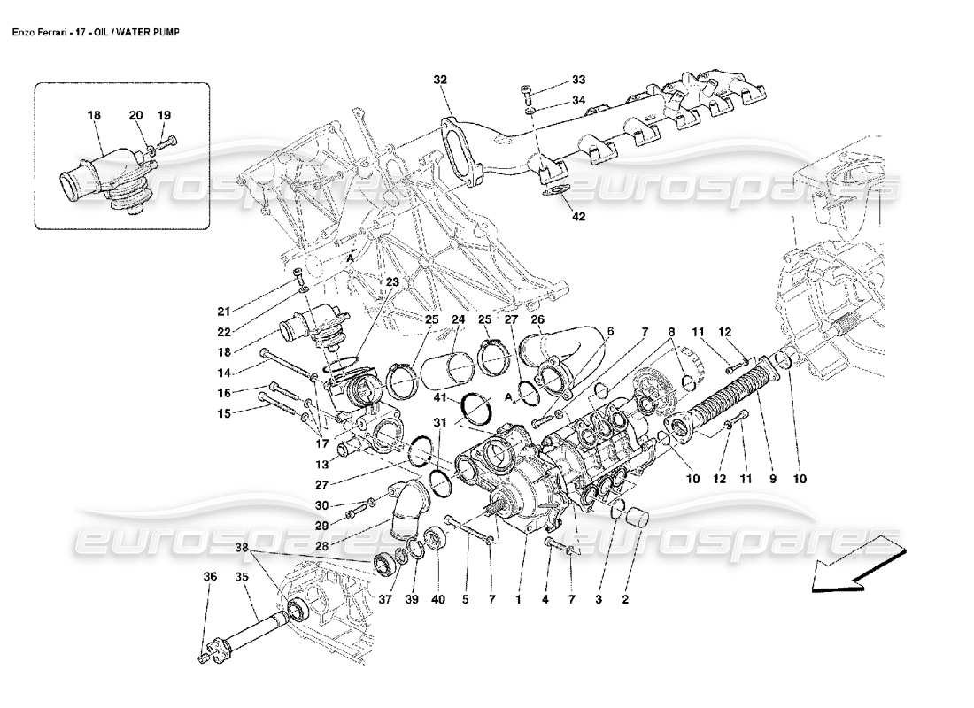 a part diagram from the ferrari enzo parts catalogue