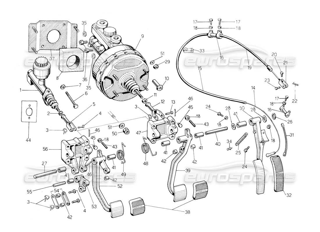 lamborghini countach 5000 s (1984) pedals part diagram