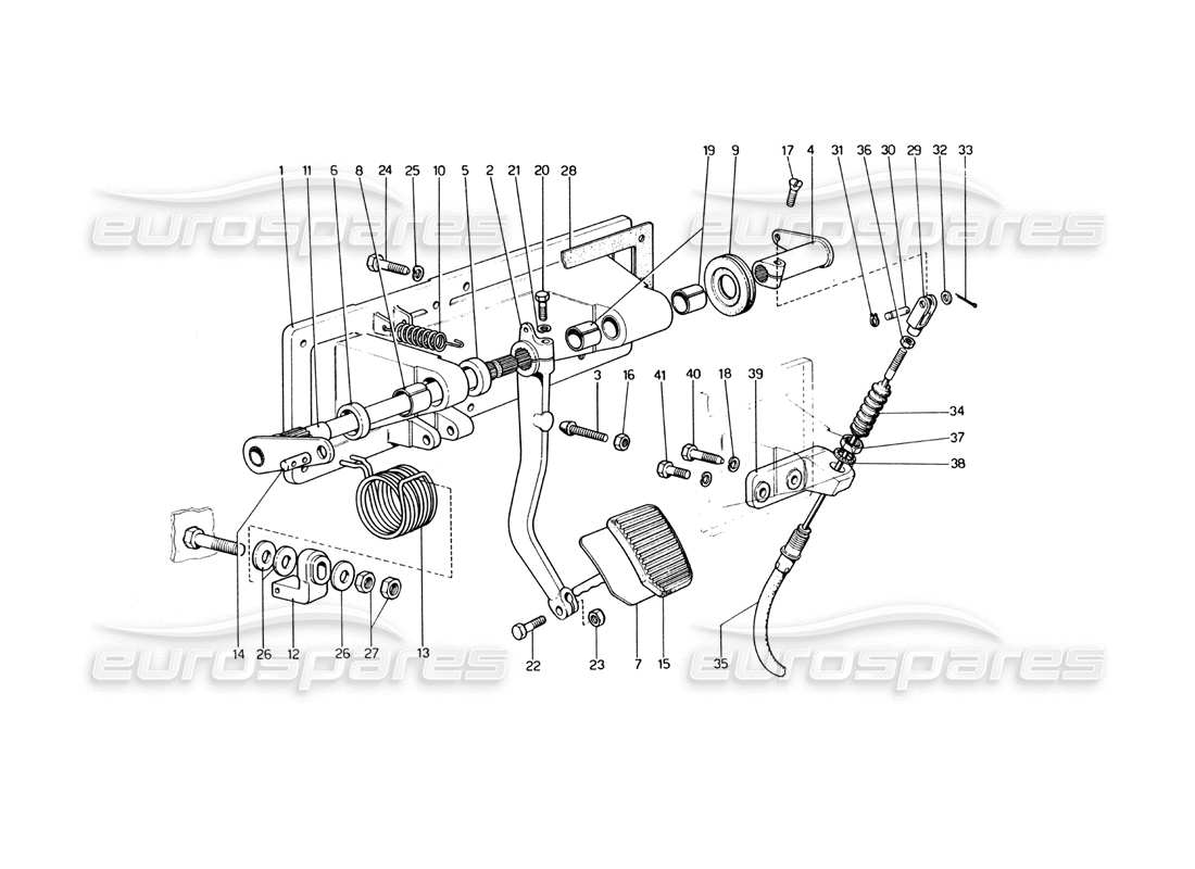 ferrari 400 gt (mechanical) clutch release control (400 gt) part diagram