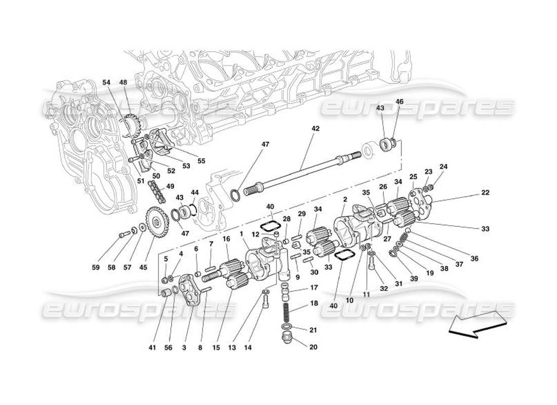 ferrari 575 superamerica lubrication - oil pumps part diagram