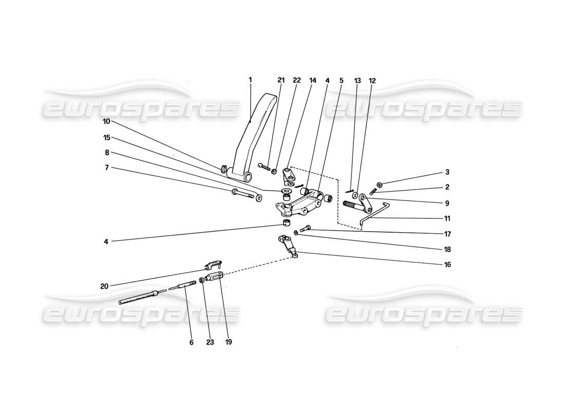 ferrari 328 (1988) throttle controll (variants for rhd version) part diagram