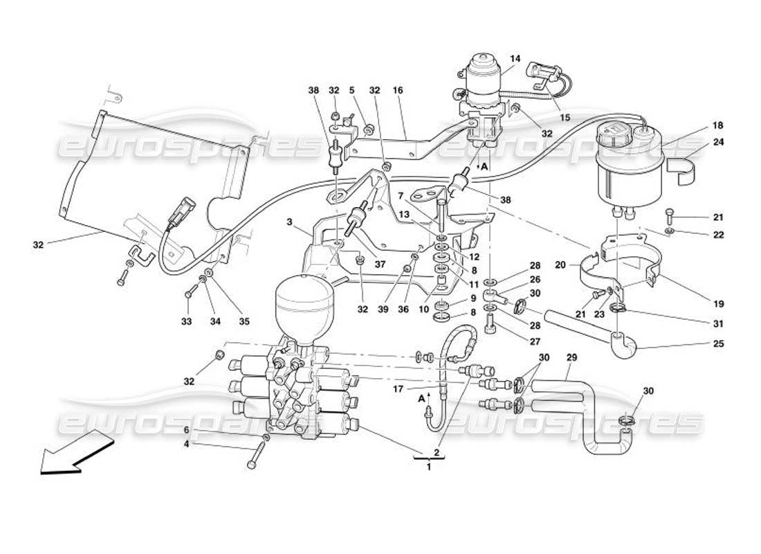 ferrari 575 superamerica power unit and tank -valid for f1- part diagram