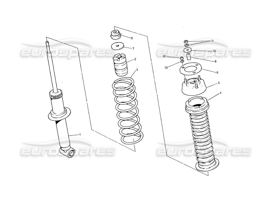 maserati biturbo 2.5 (1984) rear shock absorber part diagram