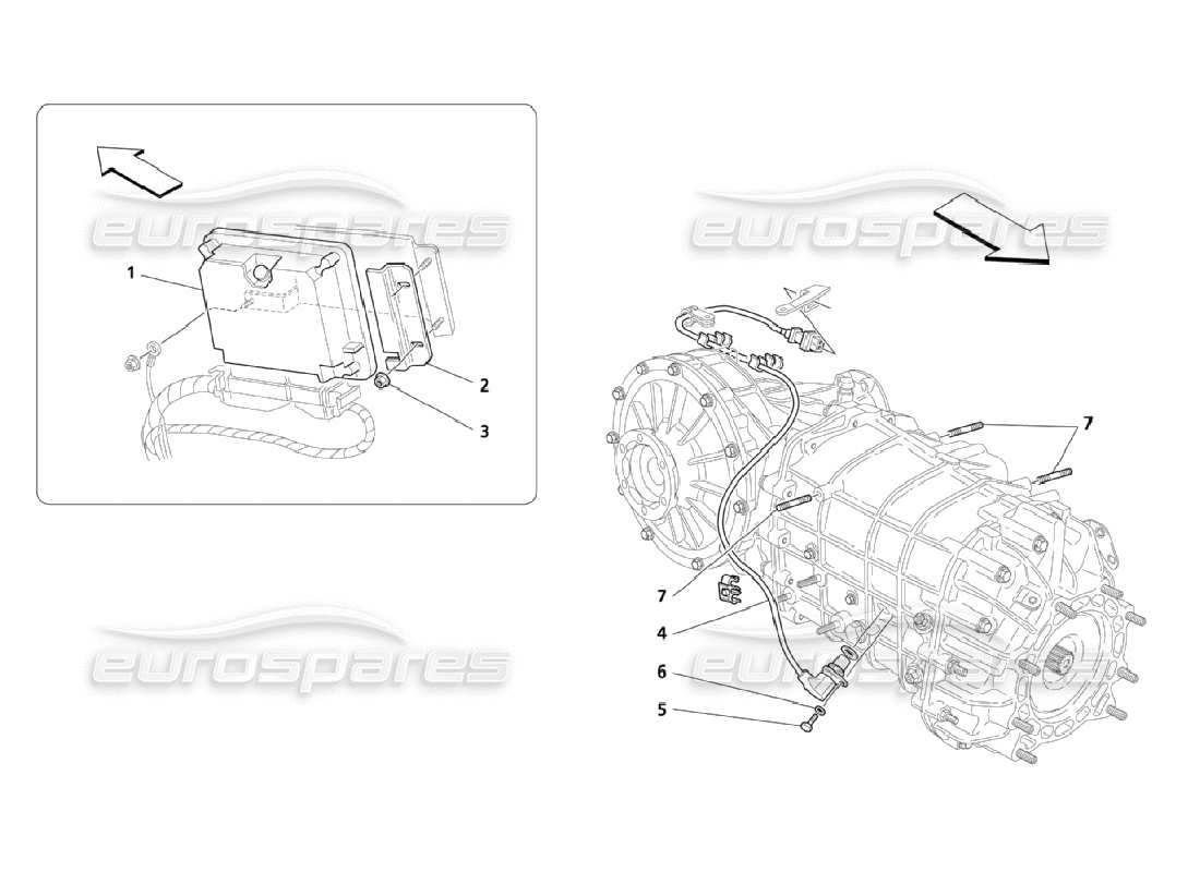 maserati qtp. (2006) 4.2 electronic controls (gearbox) part diagram