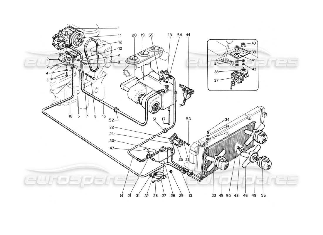 ferrari 512 bb air conditioning system part diagram