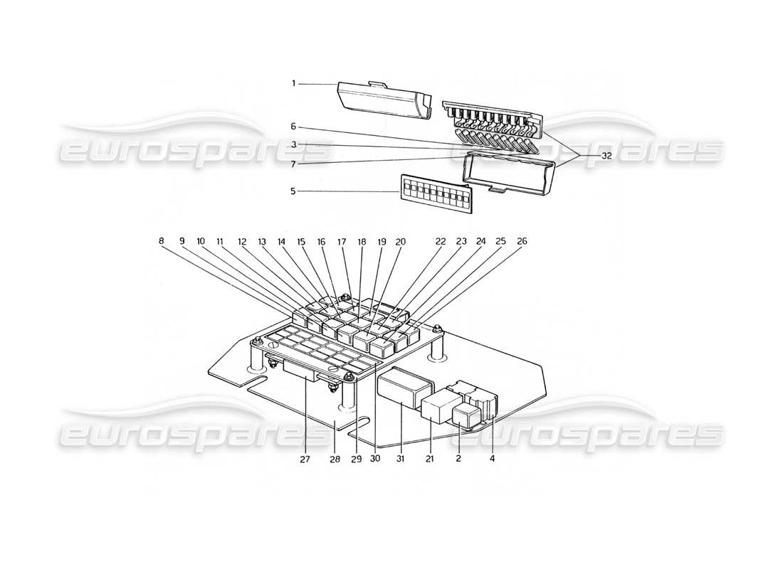 ferrari 400 gt (mechanical) electrical system, fuses and relays part diagram