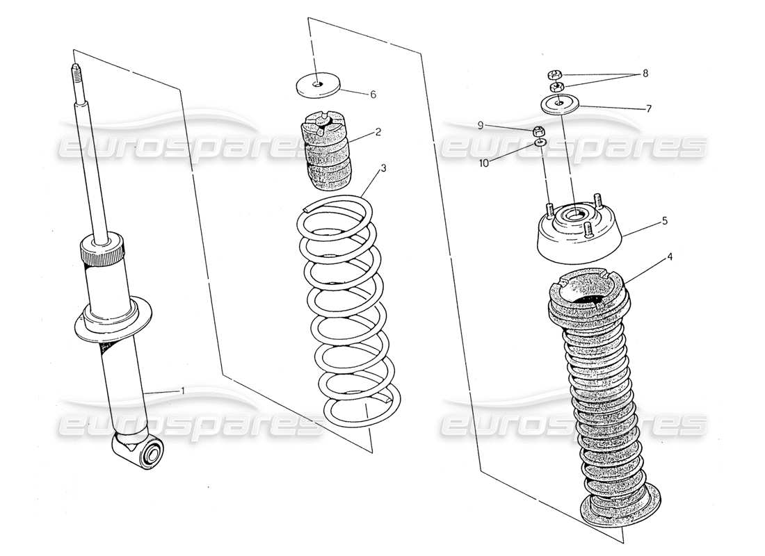 maserati 2.24v rear shock absorber part diagram