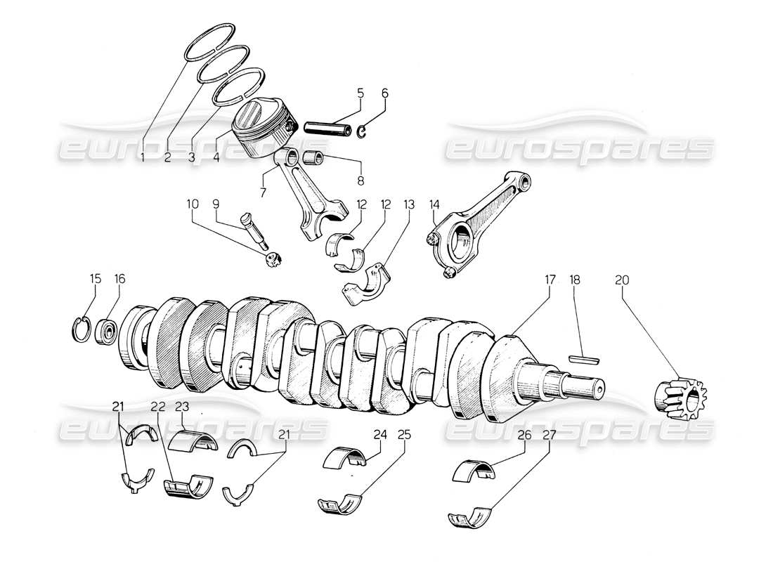 lamborghini countach lp400 crankshaft part diagram