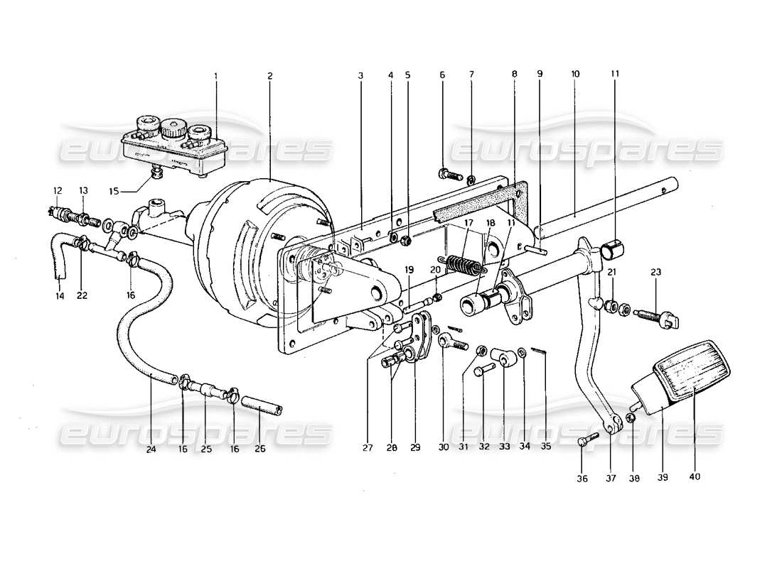 ferrari 400 gt (mechanical) brakes hydraulic drive (400 (automatic) part diagram