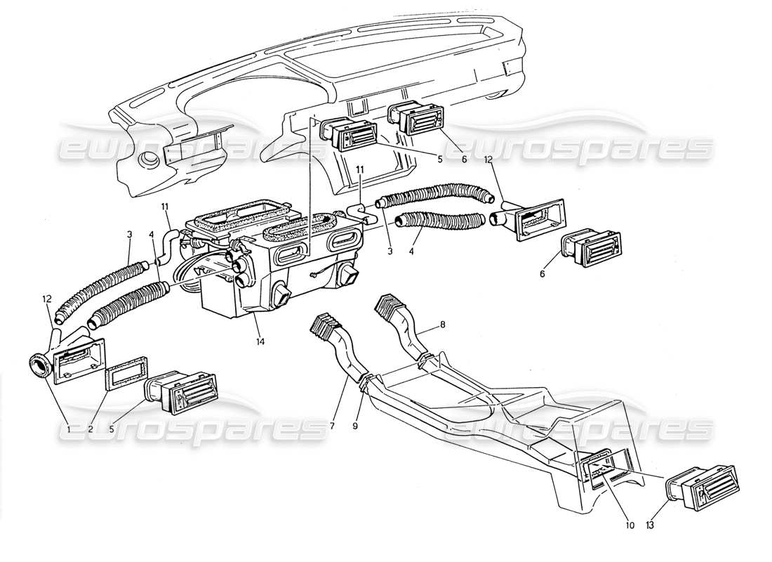 maserati 2.24v ventilation part diagram