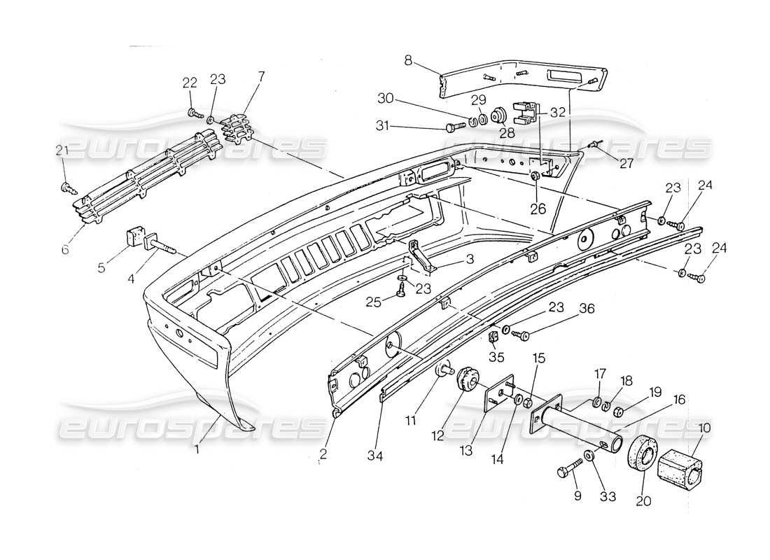 maserati 418 / 4.24v / 430 front bumper part diagram