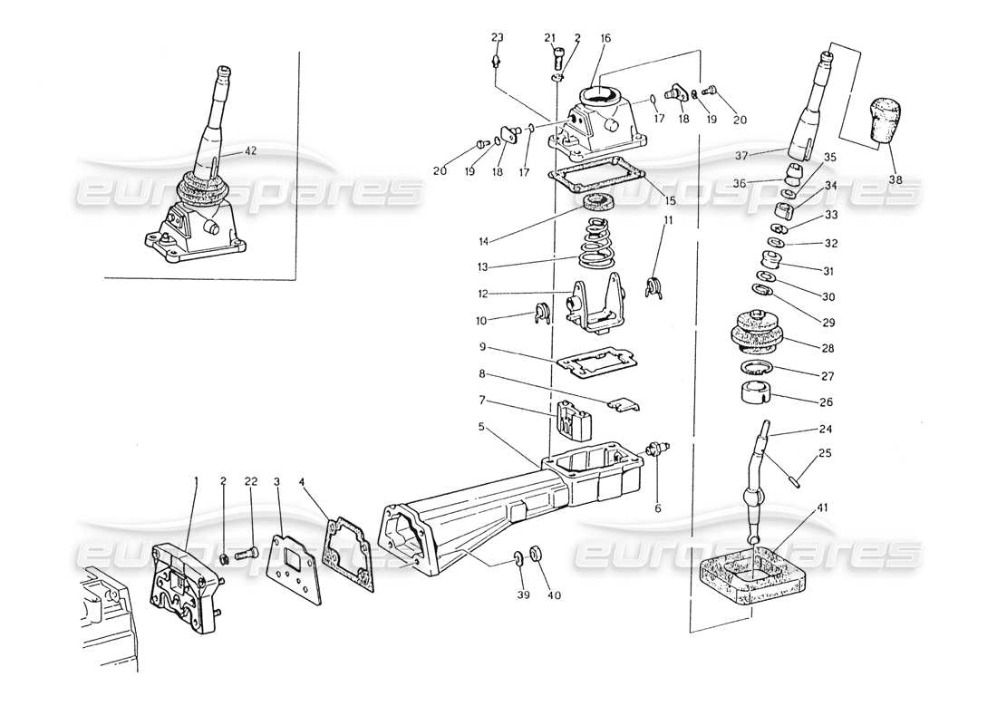 maserati karif 2.8 transmission - outside controls part diagram