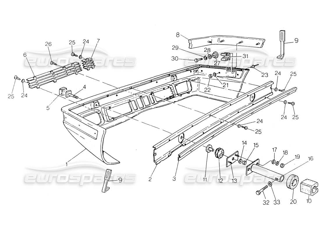 maserati 418 / 4.24v / 430 rear bumper part diagram